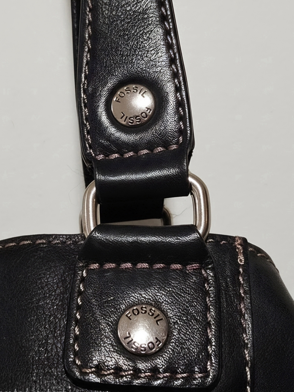 Fossil Y2K Leather East - West Dual Handle Shoulder Bag Black ZB2139. - Picture 7 of 12